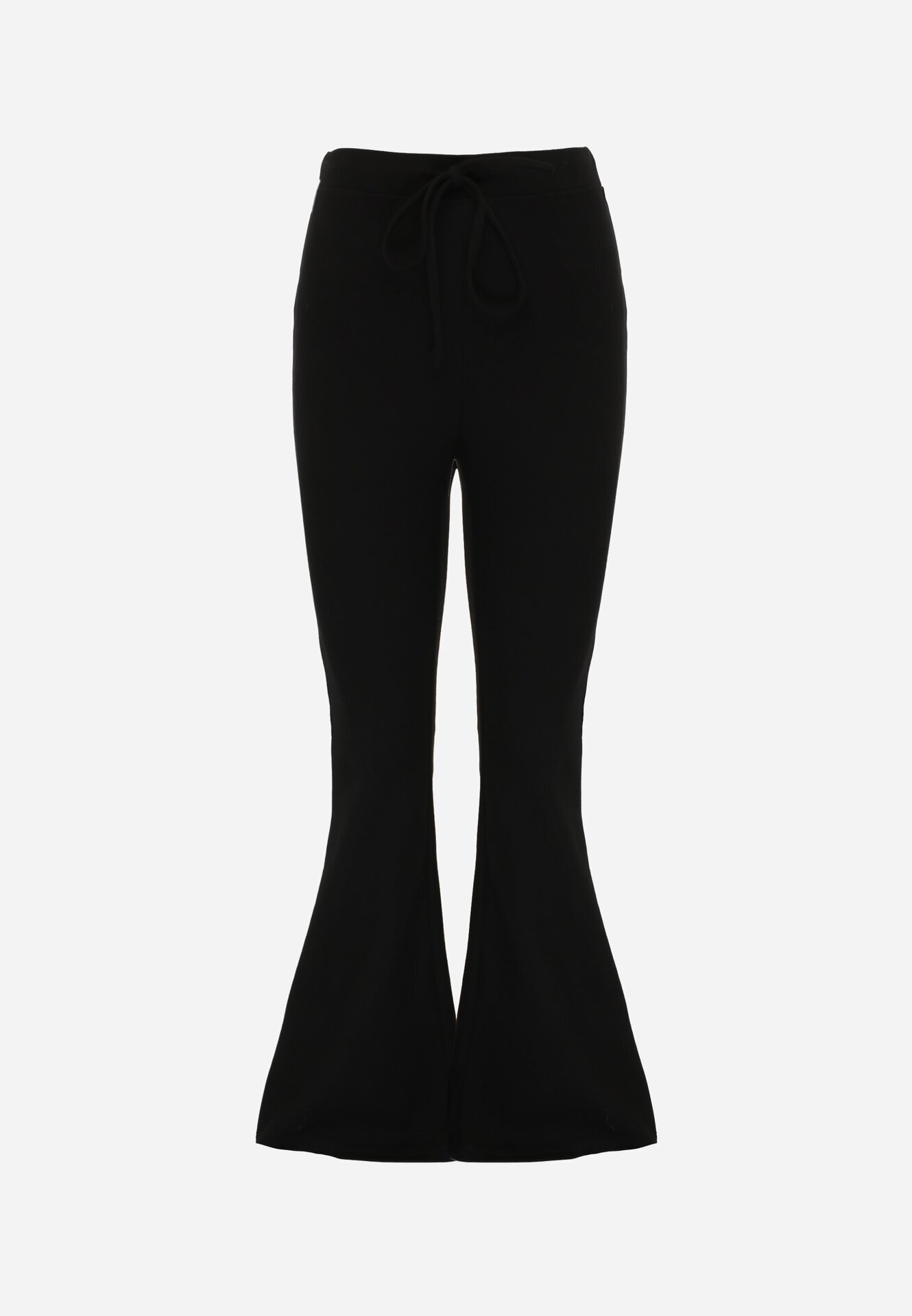 by swan Pantaloni tricot din bumbac cloș cu cusătură modelatoare Velvira Negri