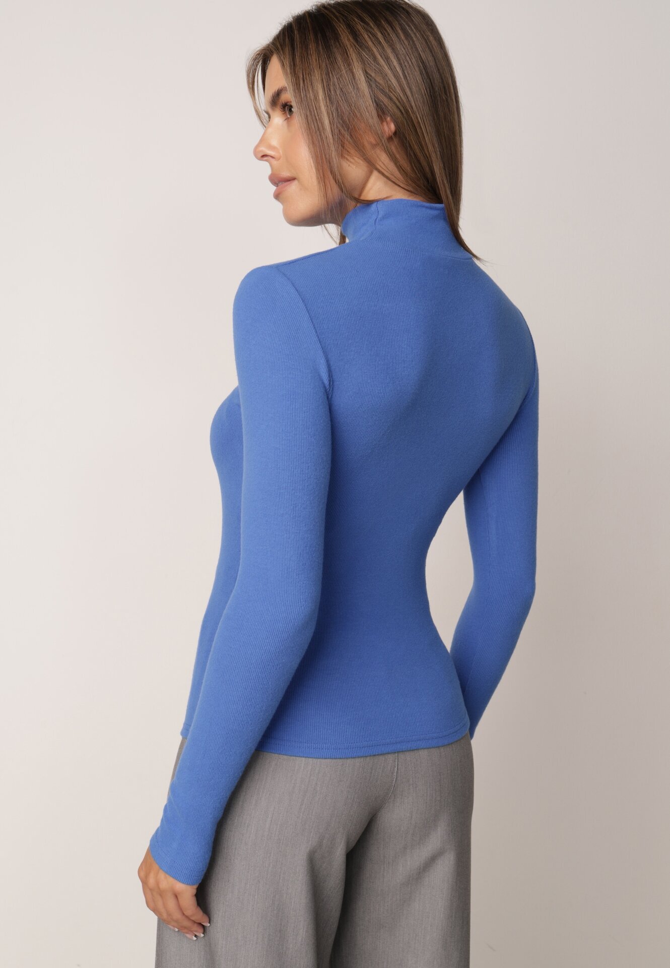 by swan Pulover Albastru Guler înalt slim fit Ryler