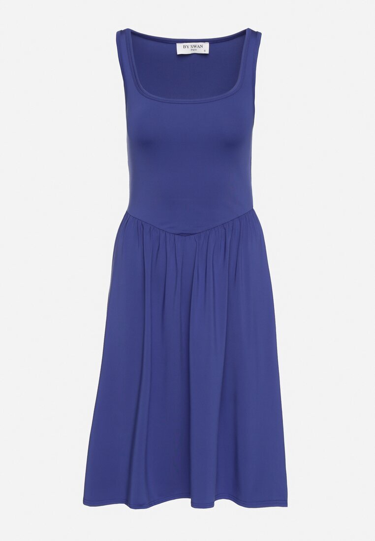 by swan Rochie Albastră din Viscoză cu croială Cloș Edivane