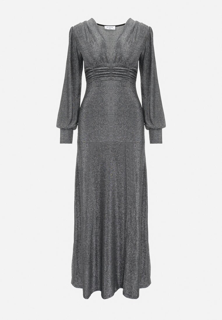 by swan Rochie Argintie de seară cu Decolteu Adânc Olami