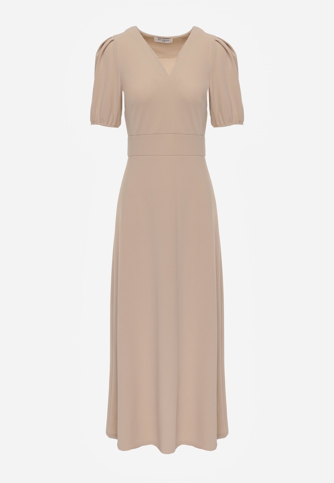 by swan Rochie Bej deschis Cloche cu Decolteu Triunghiular Efralinae