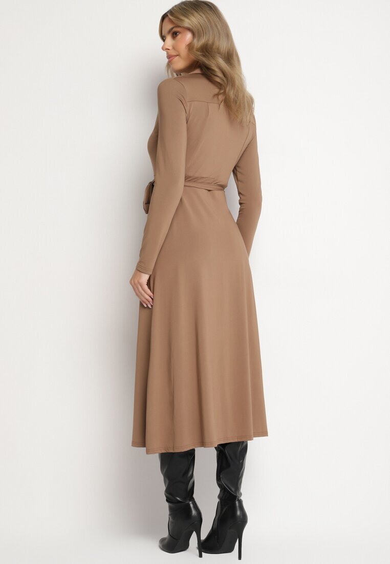 by swan Rochie Bej închisă Maxi cu croială tip cămașă cu cordon mZynlee