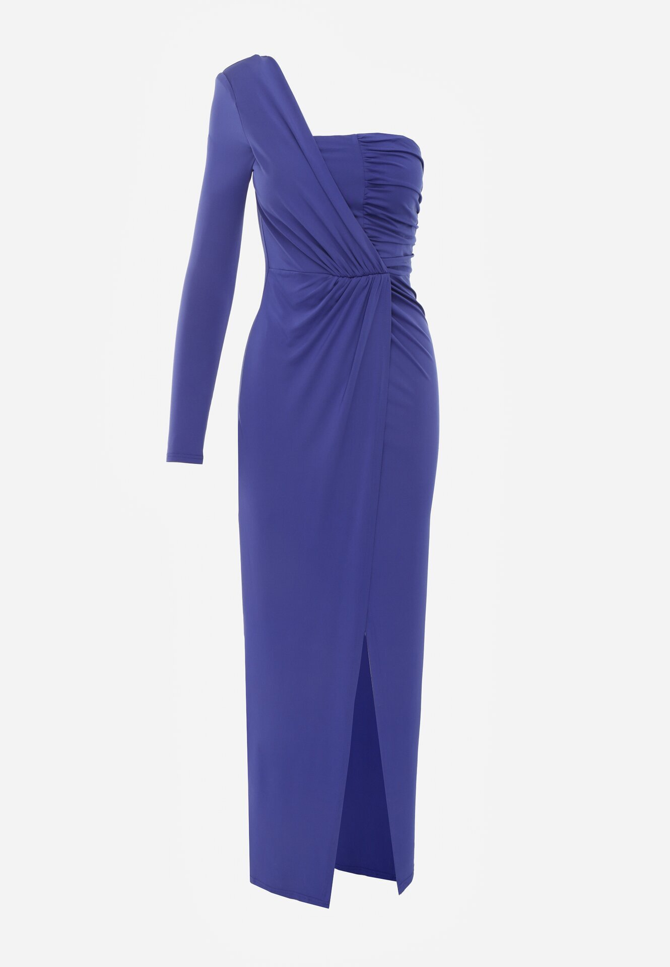 by swan Rochie bleumarin petrecută maxi pe un umăr cu drapaje Analaura