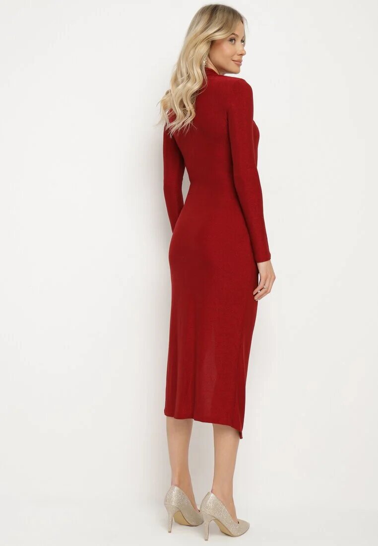 by swan Rochie Bordeaux Sclipitoare cu Drapaje Asimetrice Alissel