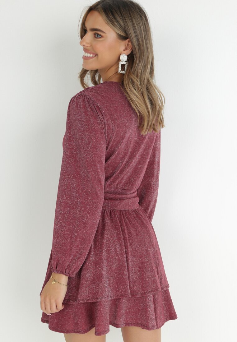 by swan Rochie Bordo Closh cu Fir Metalic Adine