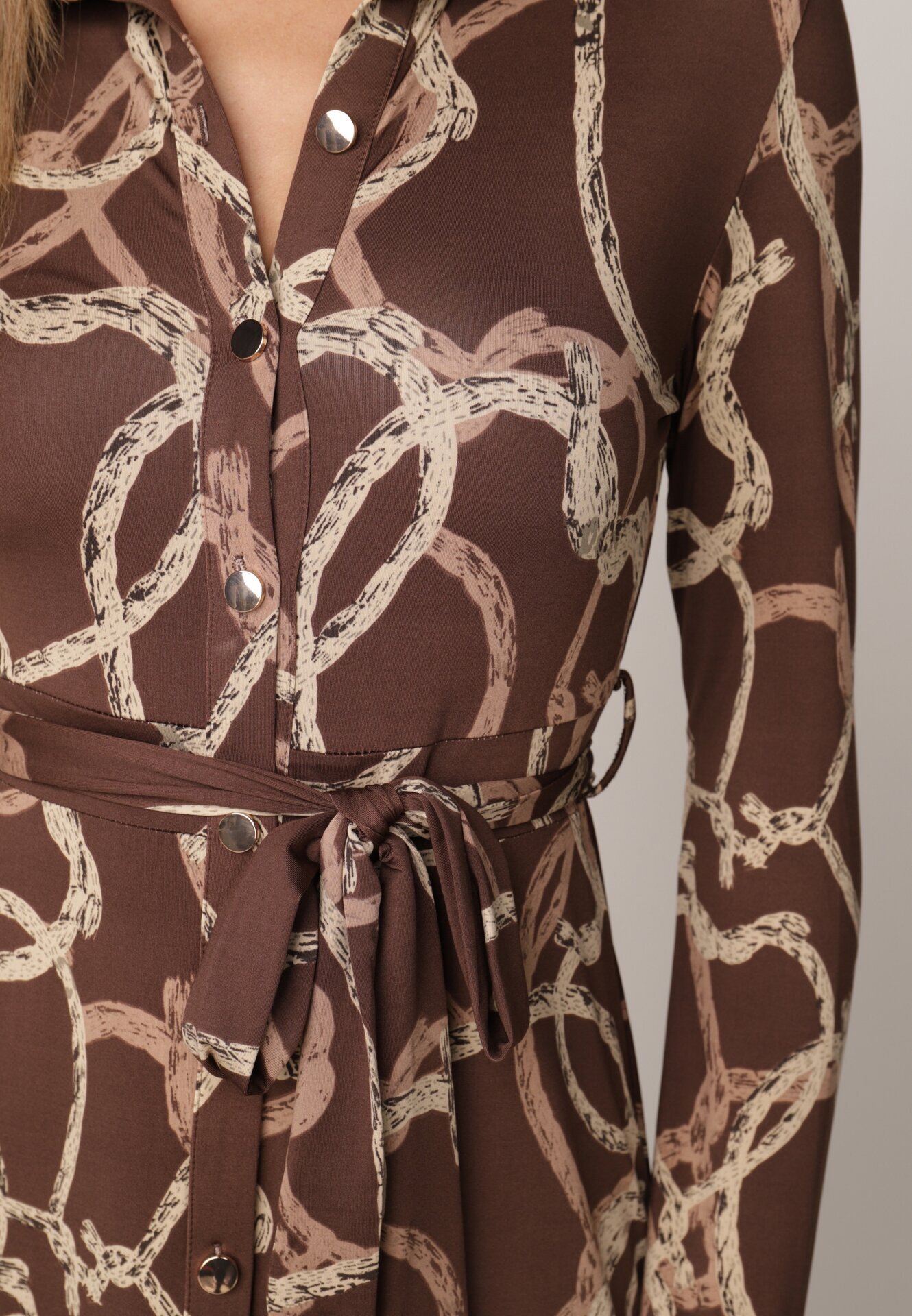 by swan Rochie-cămașă cu vâscoză cu model geometric Padima Maro