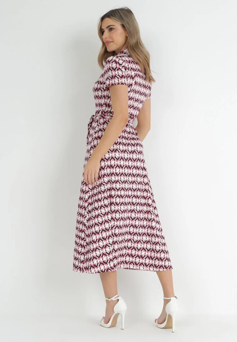 by swan Rochie cămașă Fucsia Maxi cu curea de material Rainora