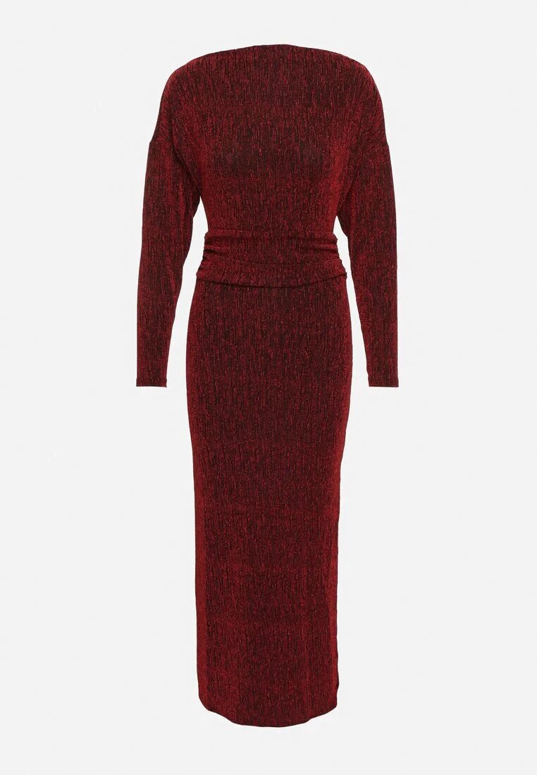 by swan Rochie Cambrată Bordeaux cu Viscoză pe Un Umăr Nialinda