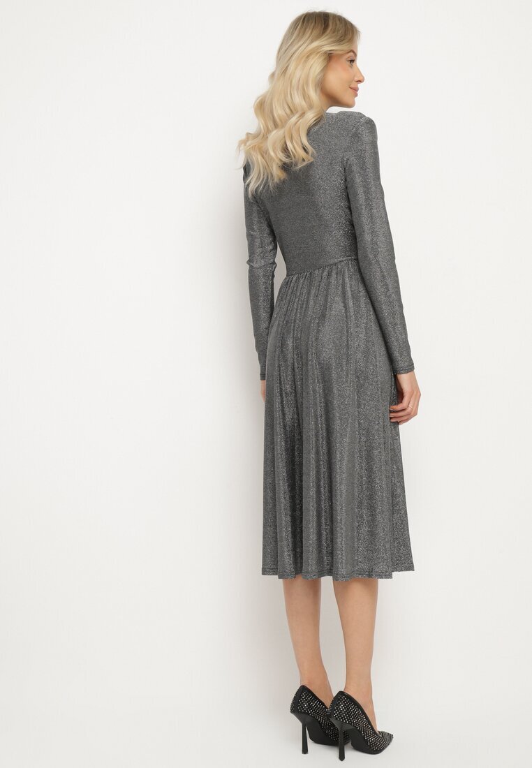 by swan Rochie de cocktail Argintie cu Fir Metalic Mianella