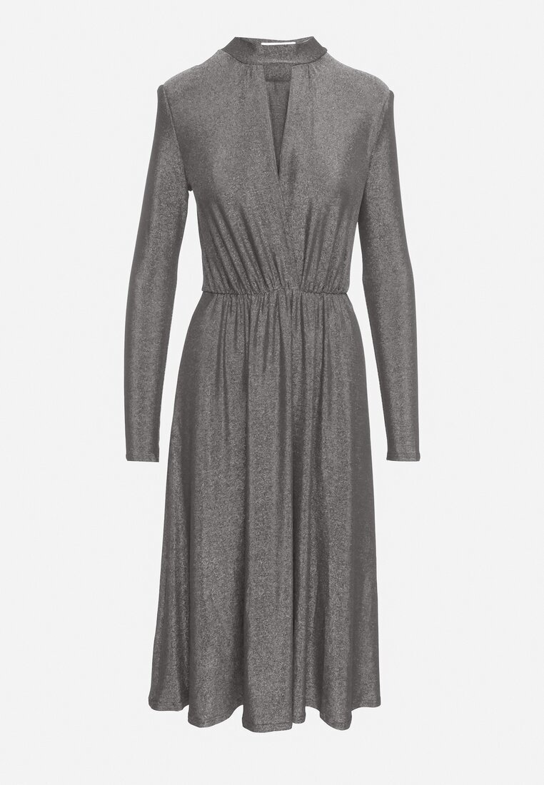 by swan Rochie de cocktail Argintie cu Fir Metalic Mianella