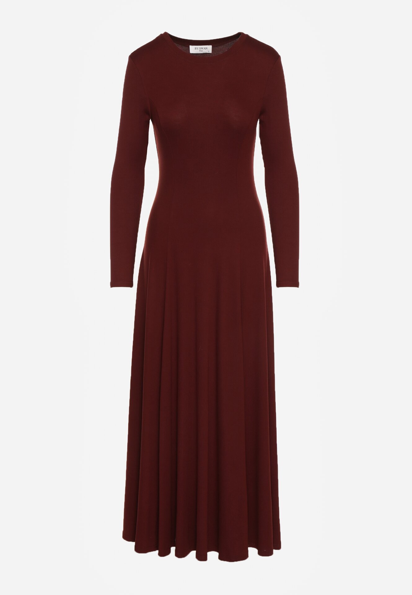 by swan Rochie din bumbac Bordeaux cu croi evazat Tuselenea