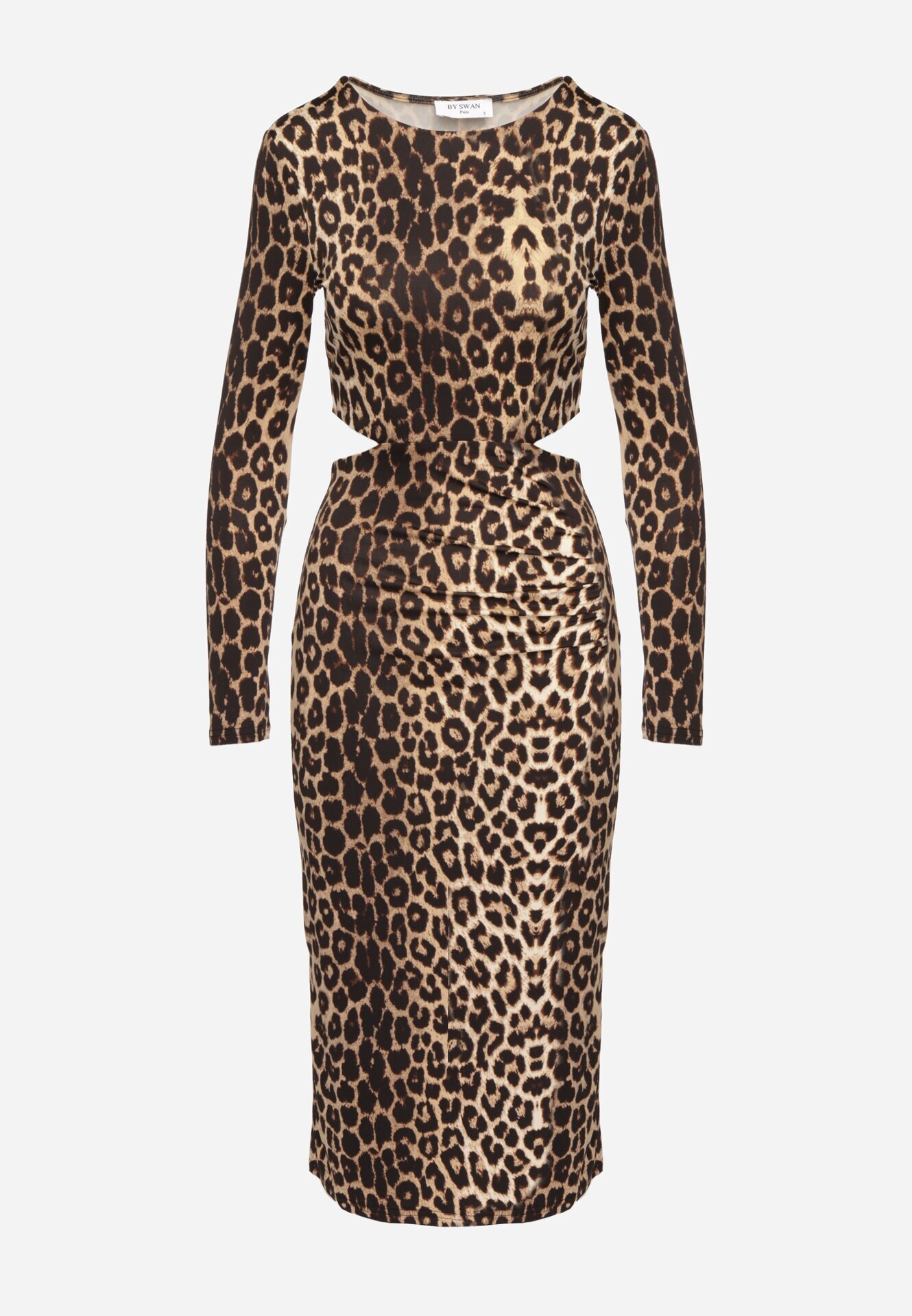 by swan Rochie Maro Taliată cu imprimeu leopard cu decupaje în talie și fentă la poale Larnnie