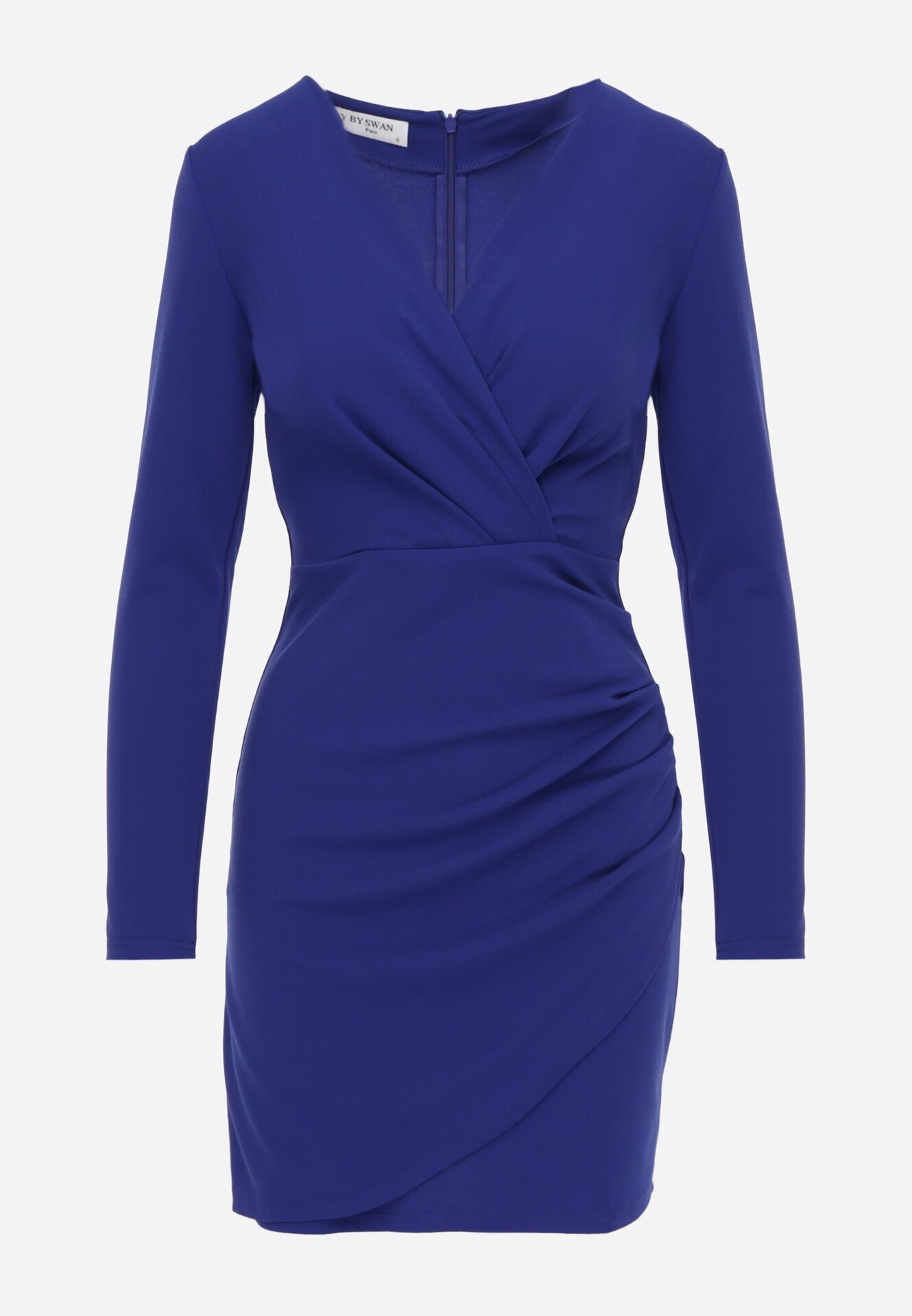 by swan Rochie Mini Bleu-marin cu Decolteu Plic și Încrețituri Hiacinta