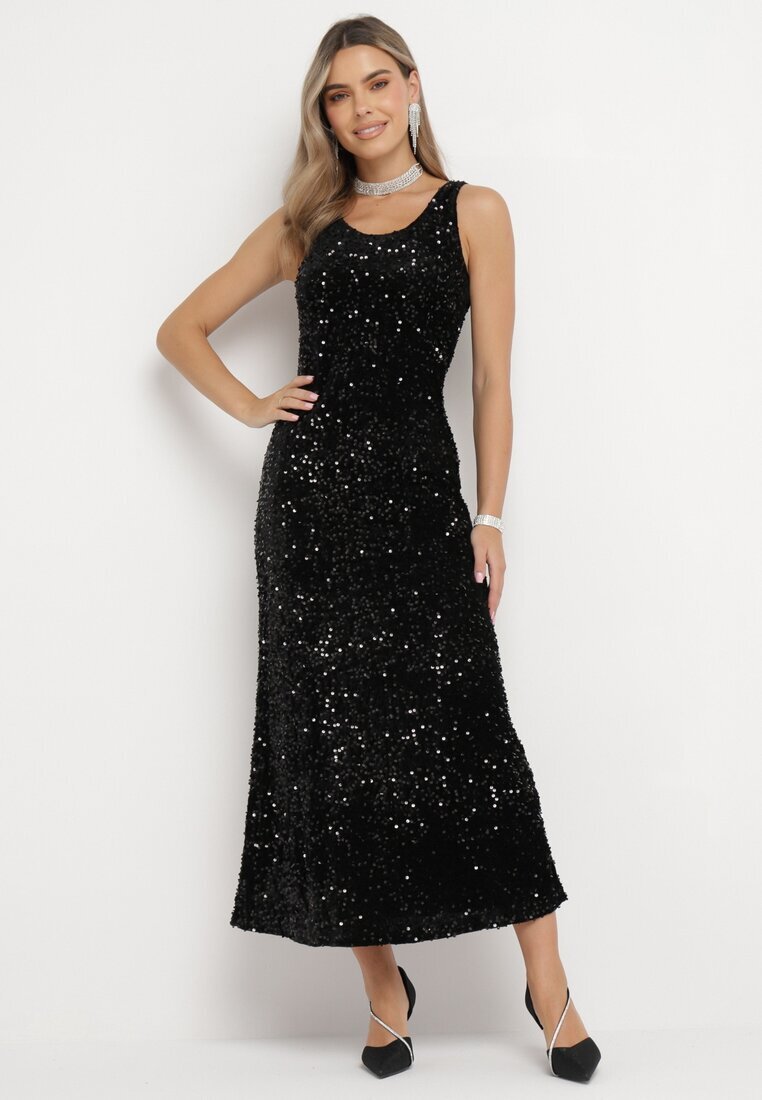 by swan Rochie Neagră Maxi cu paiete Jukrana