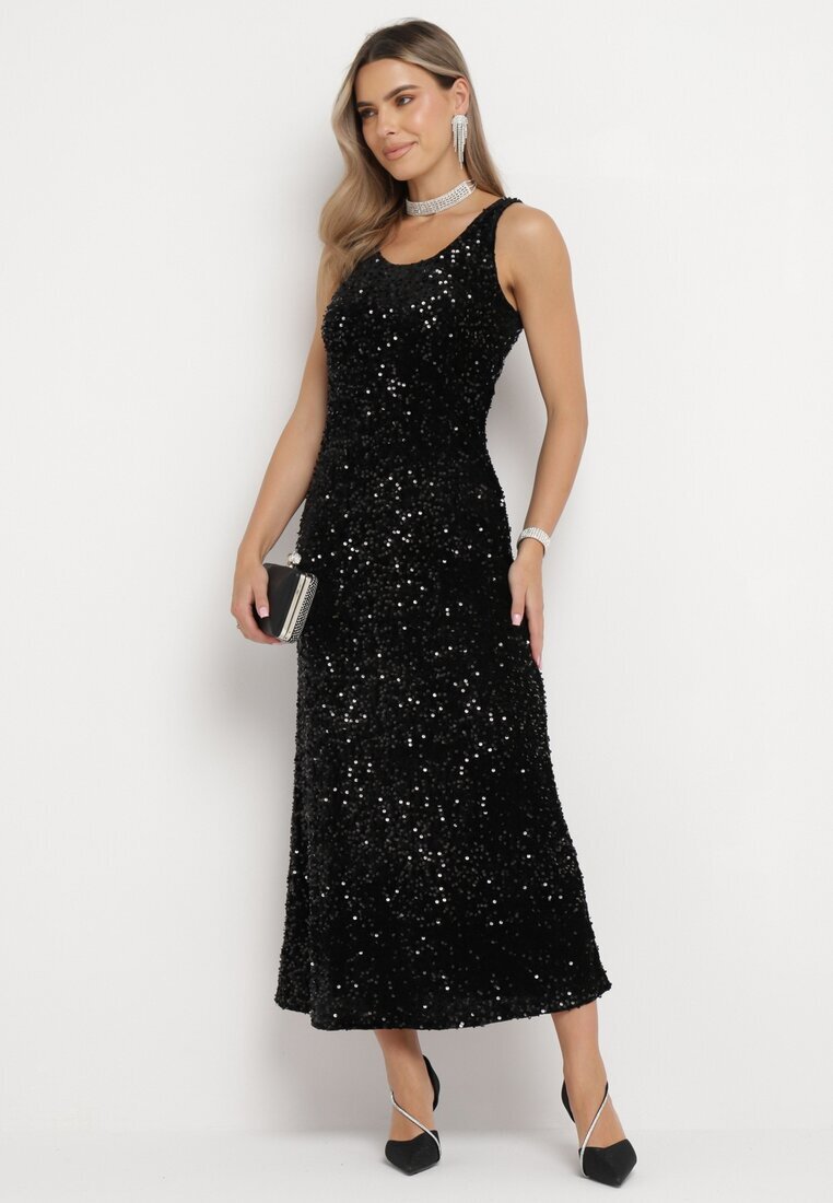 by swan Rochie Neagră Maxi cu paiete Jukrana