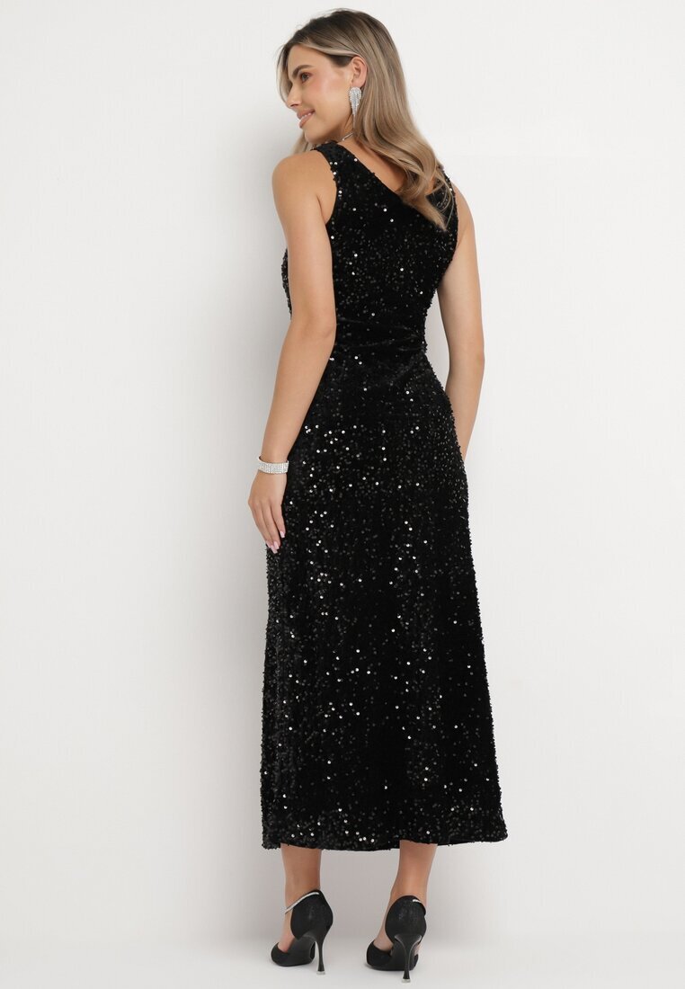 by swan Rochie Neagră Maxi cu paiete Jukrana