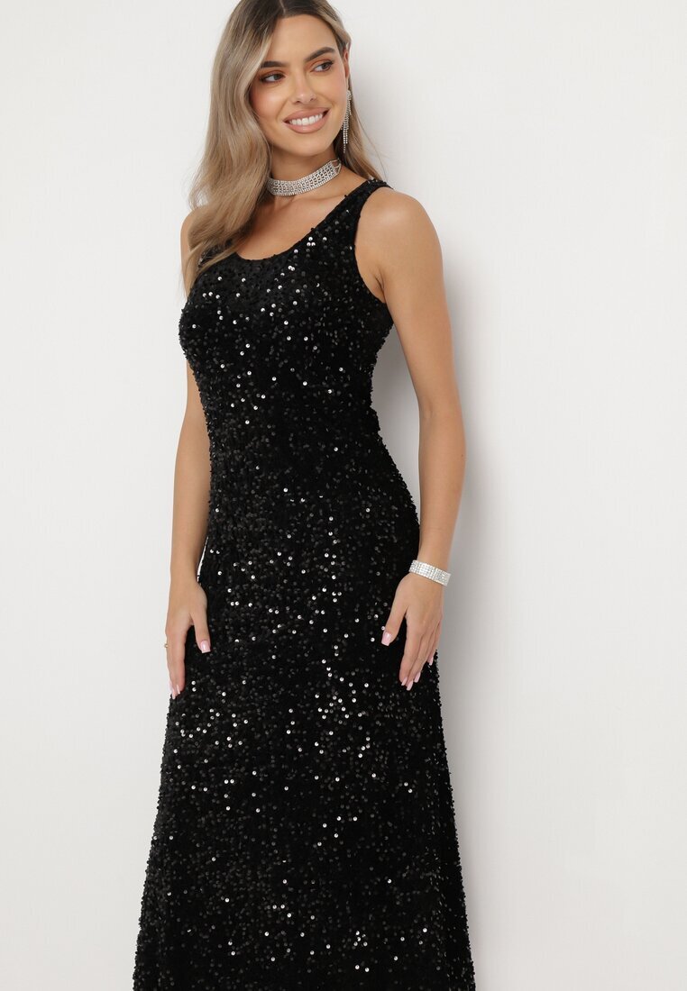 by swan Rochie Neagră Maxi cu paiete Jukrana
