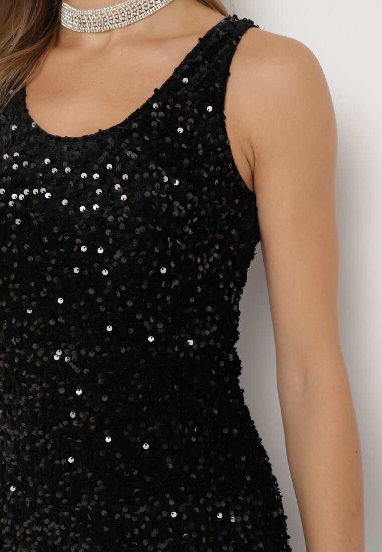 by swan Rochie Neagră Maxi cu paiete Jukrana