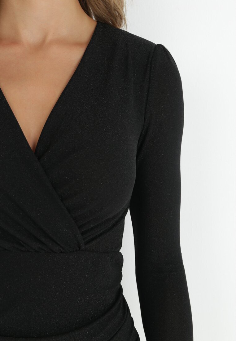 by swan Rochie Neagră Tip plic cu Drapaje Gioma