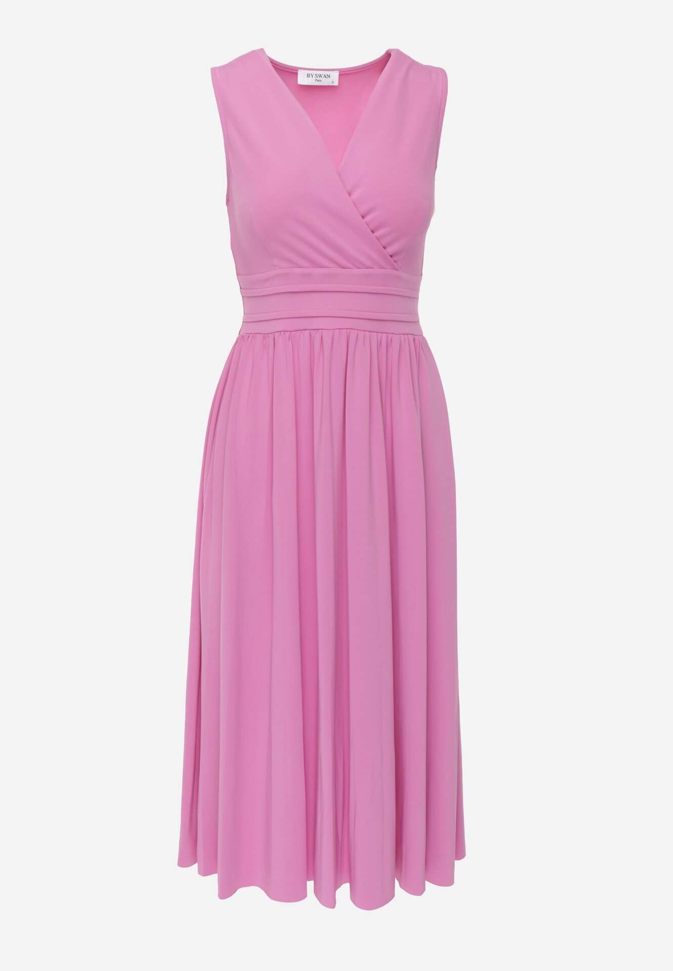 by swan Rochie Rozalie Midi Fără Mâneci Cu Pliuri Dreana