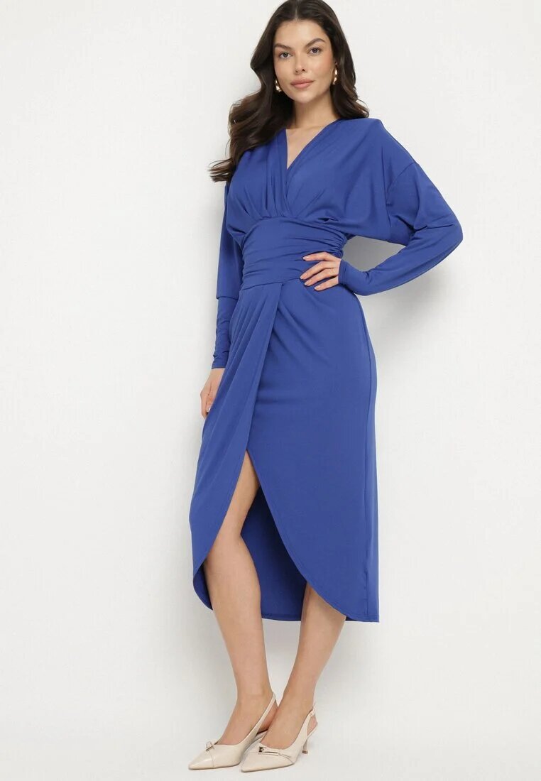 by swan Rochie Tip plic Albastră din viscoză Decorată cu încrețituri Edivana
