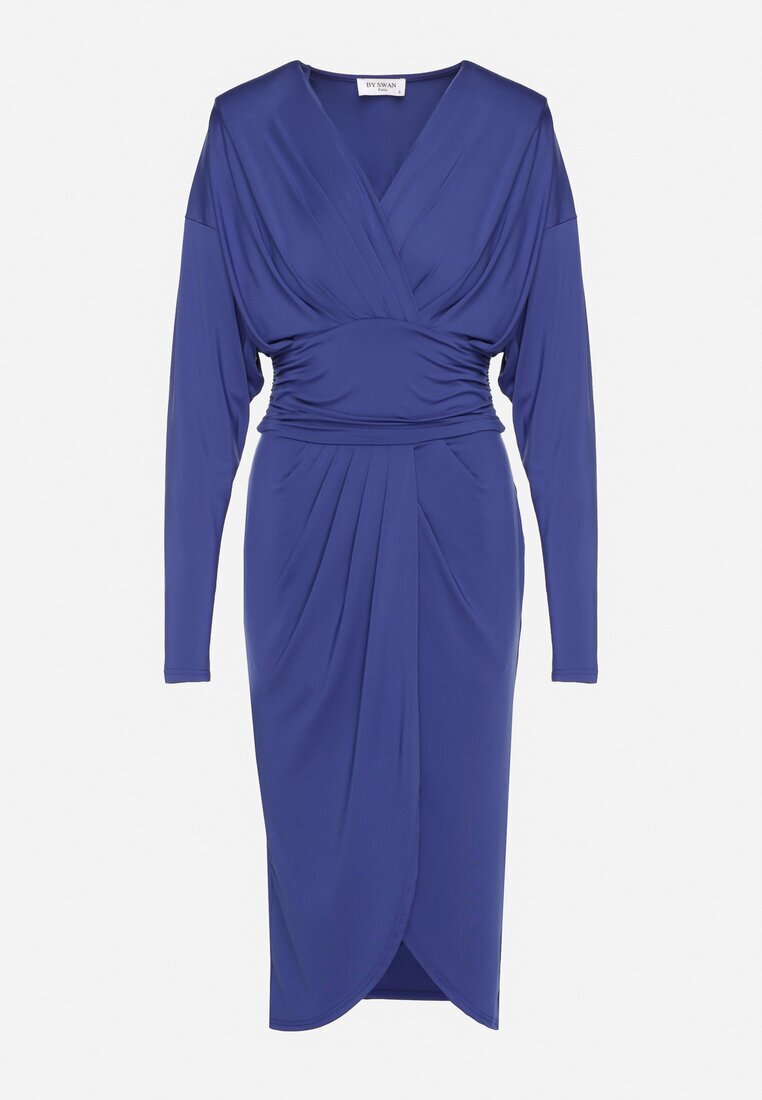 by swan Rochie Tip plic Albastră din viscoză Decorată cu încrețituri Edivana
