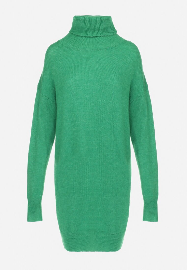 by swan Rochie Verde din Lână Oversize cu guler înalt Heire