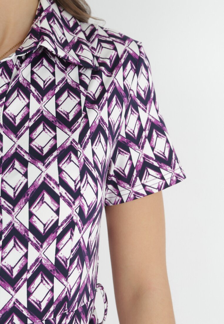 by swan Rochie Violet tip cămașă Maxi cu o curea din material Rainora