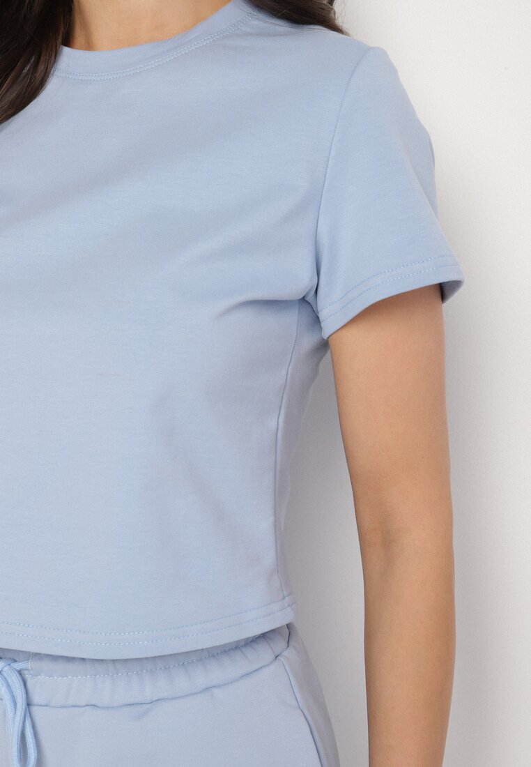 by swan T-shirt Albastru deschis din Bumbac cu croi scurt Galarina