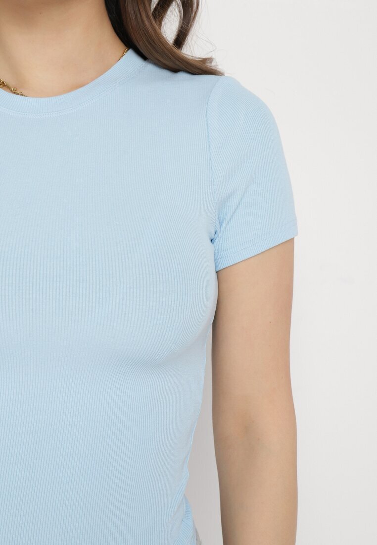 by swan Tricou din bumbac elastic Albastru deschis Lireanne