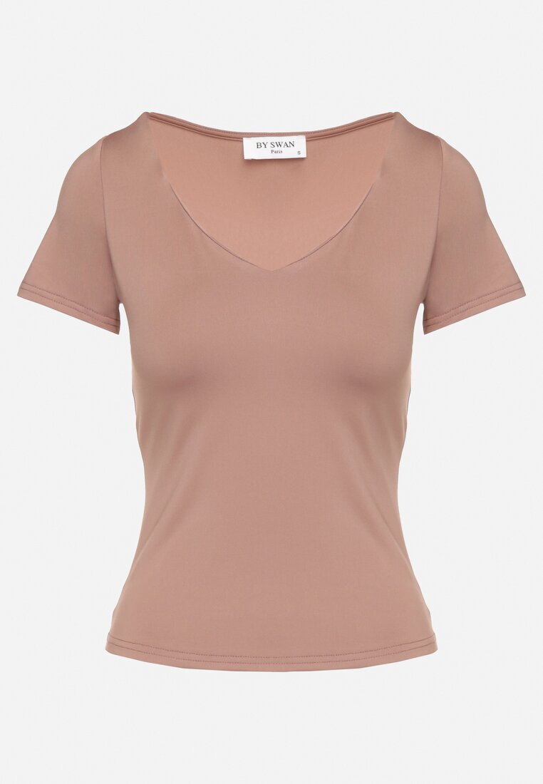 by swan Tricou Roz închis cu Viscoză Croială Mulată cu Decolteu în V Folarisse