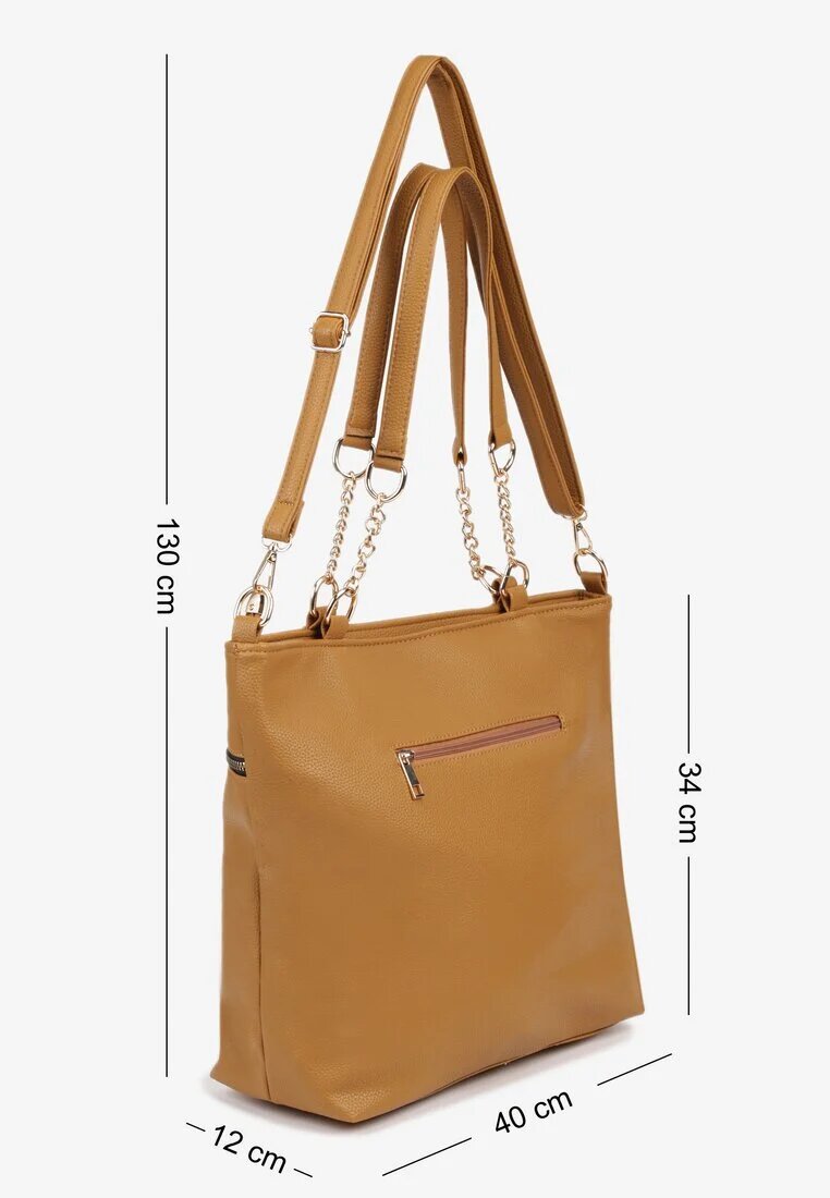 caely Geantă Maro Shopper cu Mânere Decorative Aplicație și Curea Suplimentară Idariona