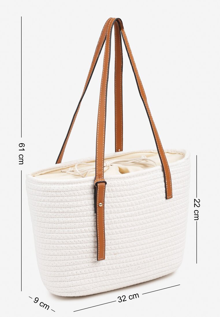 caely Geantă Shopper Bej Croșetată din Bumbac Savonique