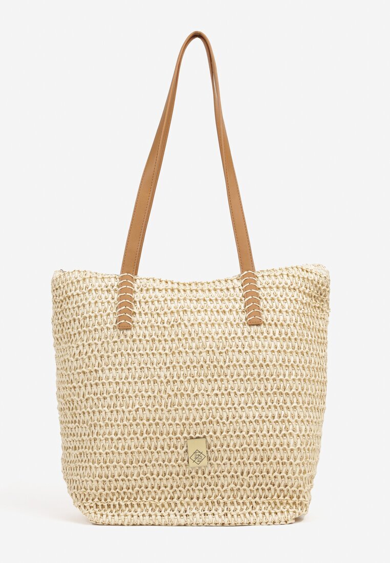 caely Geantă Shopper bej împletită Ulovera