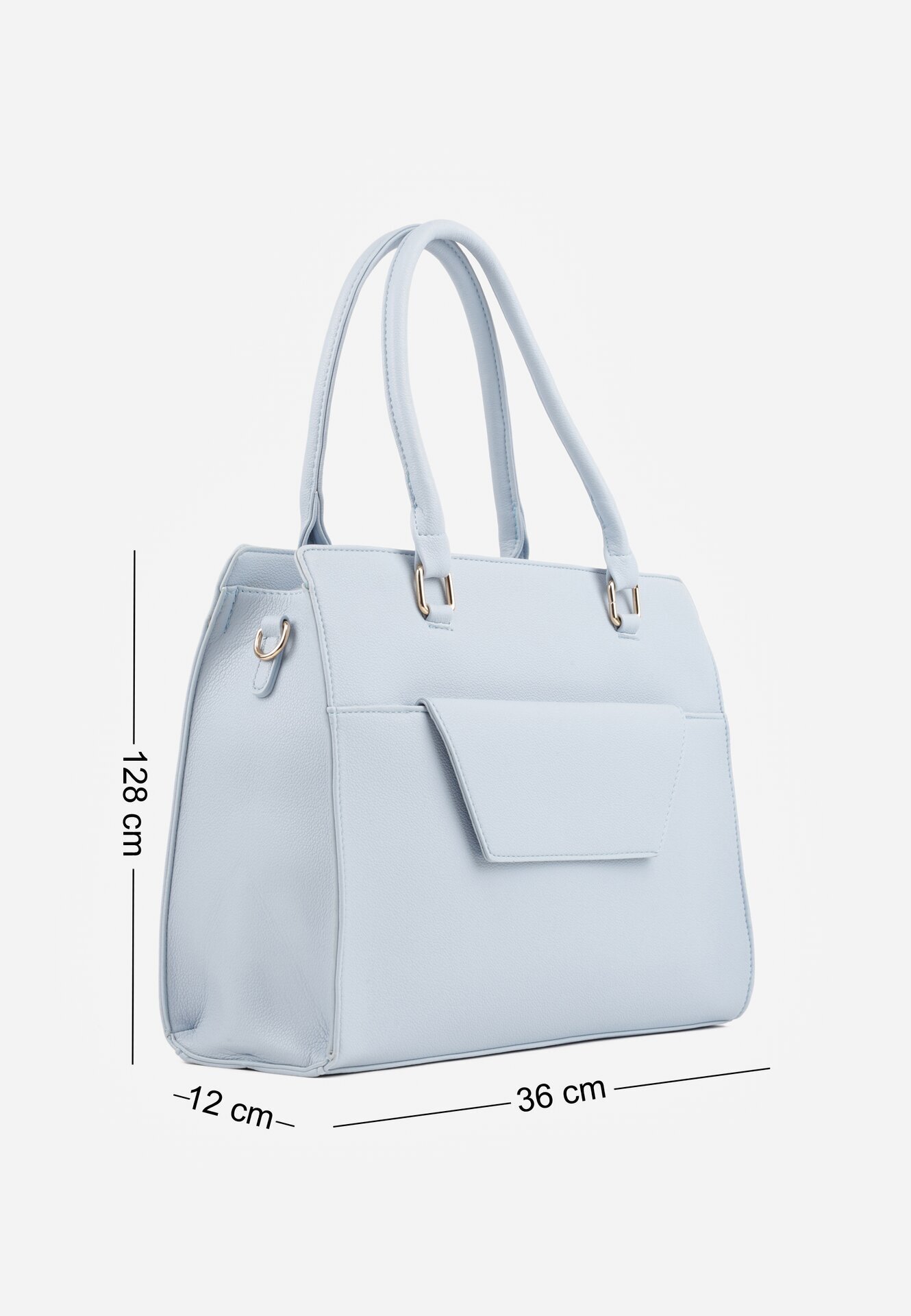 caely Geantă Shopper cu mâner și dungi precum și cu o poșetă mică tip plic în interior Arteda Albastră