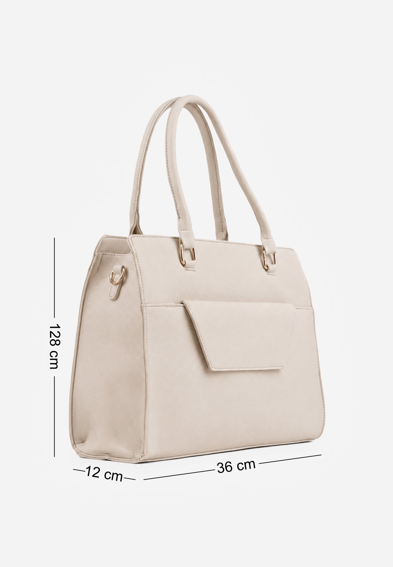 caely Geantă Shopper cu mâner și dungi precum și cu o poșetă mică tip plic în interior Arteda Bej