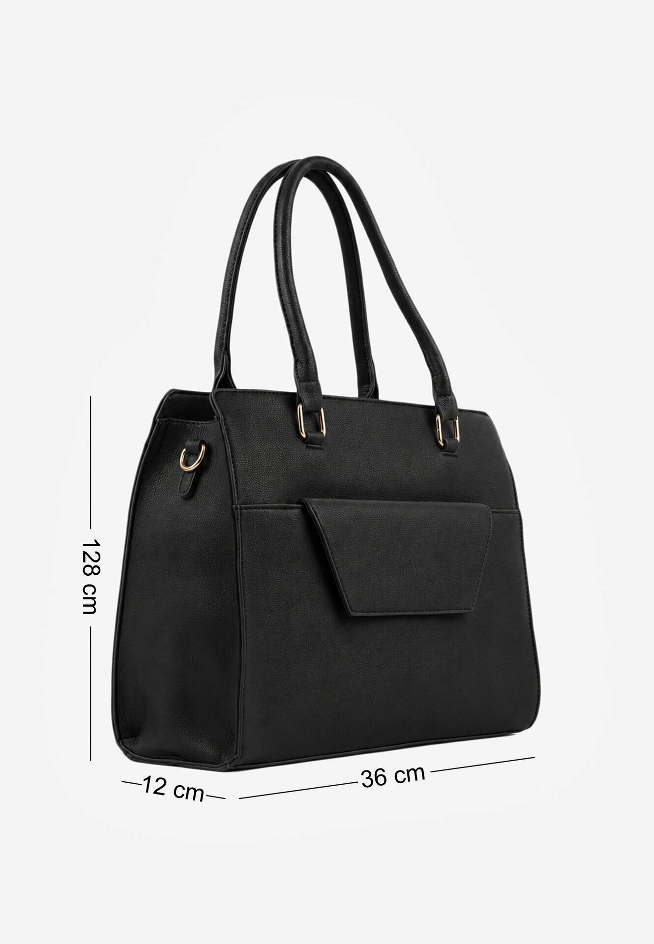 caely Geantă Shopper cu mâner și dungi precum și cu o poșetă mică tip plic în interior Arteda Neagră