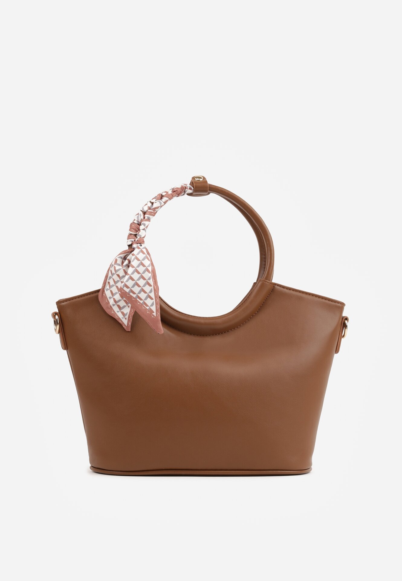 caely Geantă shopper de mână cu eșarfă decorativă mânere rotunde și curea Eudessa Maro