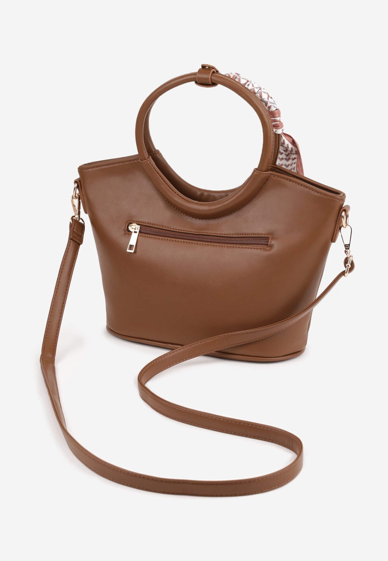 caely Geantă shopper de mână cu eșarfă decorativă mânere rotunde și curea Eudessa Maro