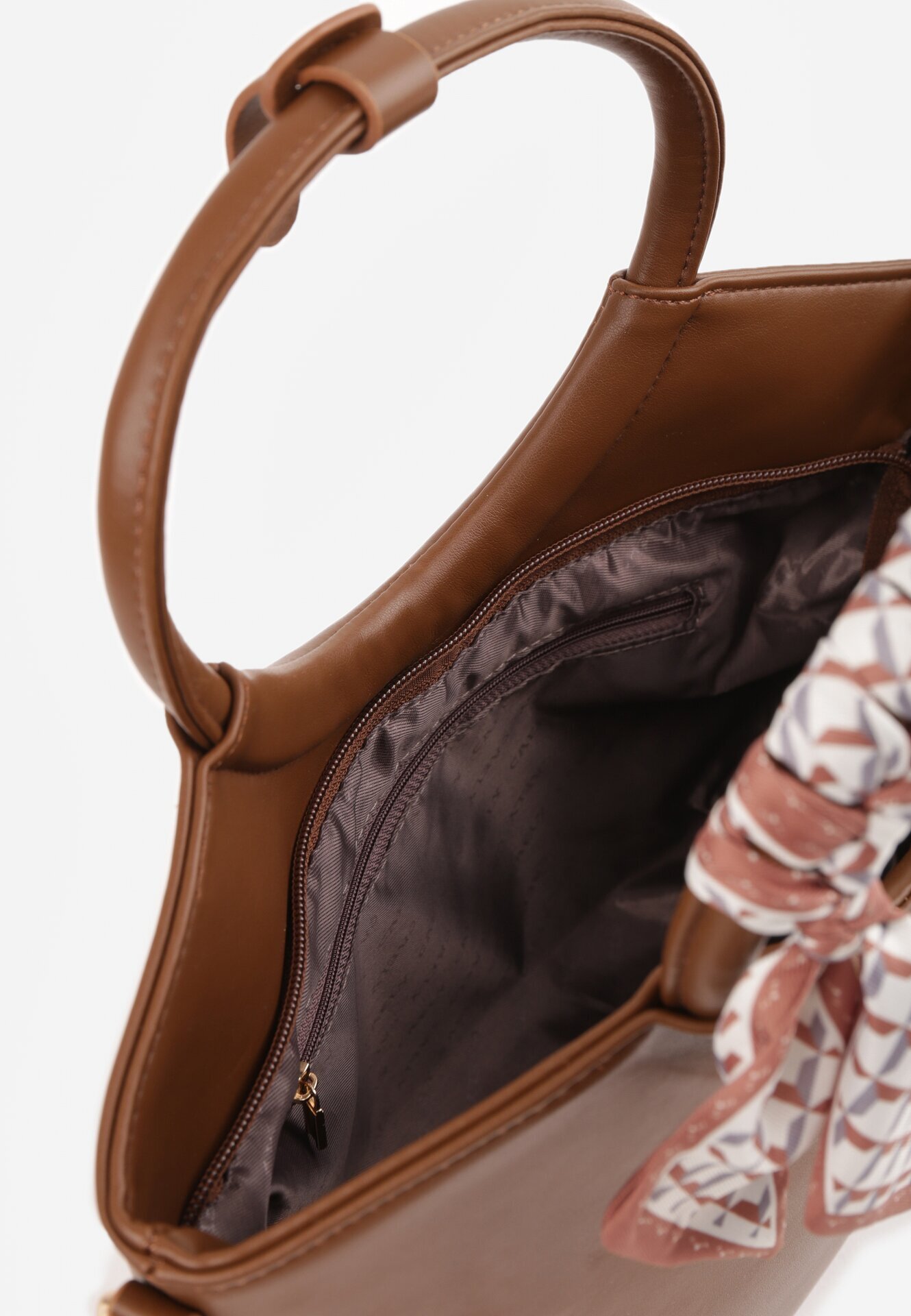 caely Geantă shopper de mână cu eșarfă decorativă mânere rotunde și curea Eudessa Maro