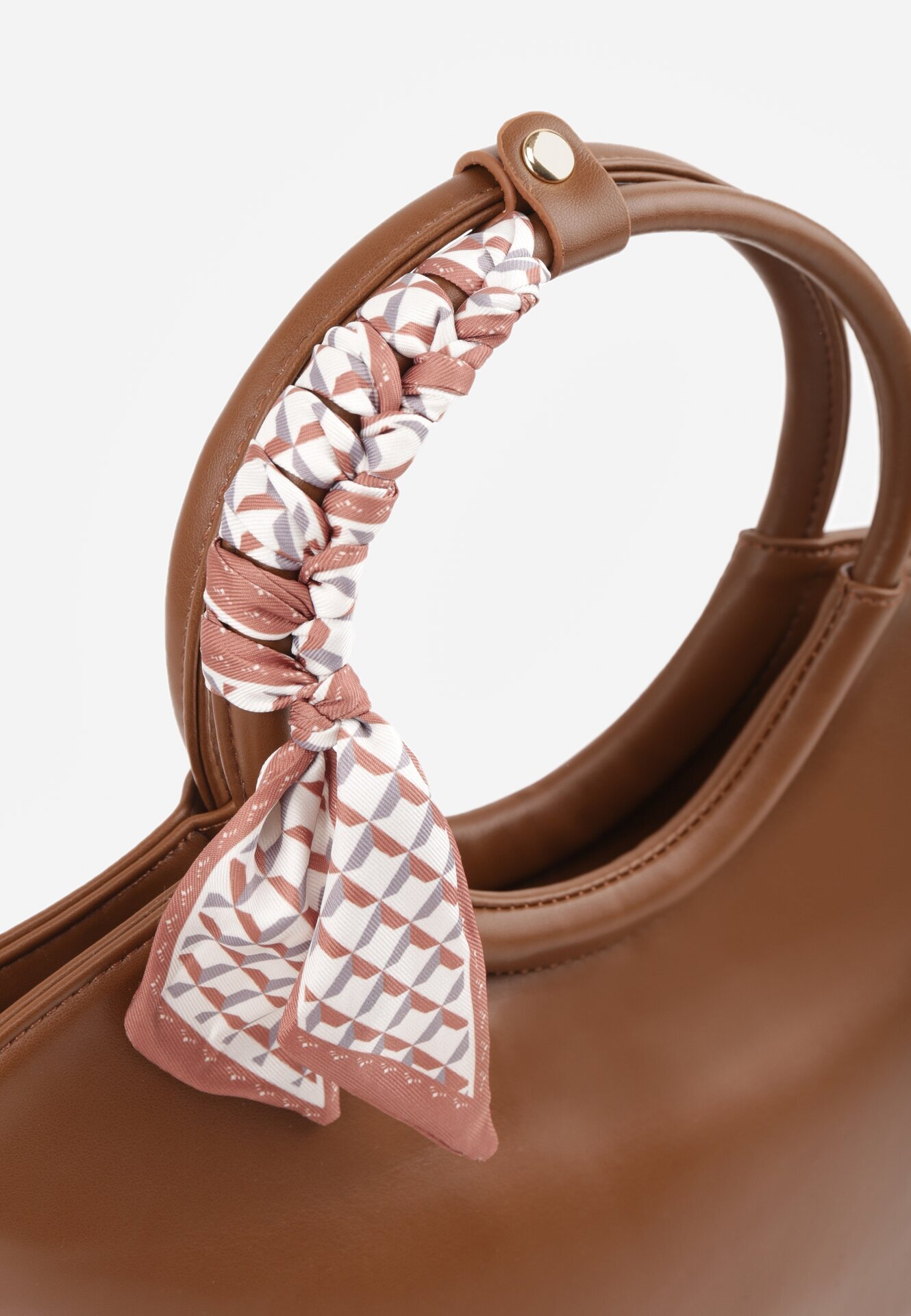 caely Geantă shopper de mână cu eșarfă decorativă mânere rotunde și curea Eudessa Maro