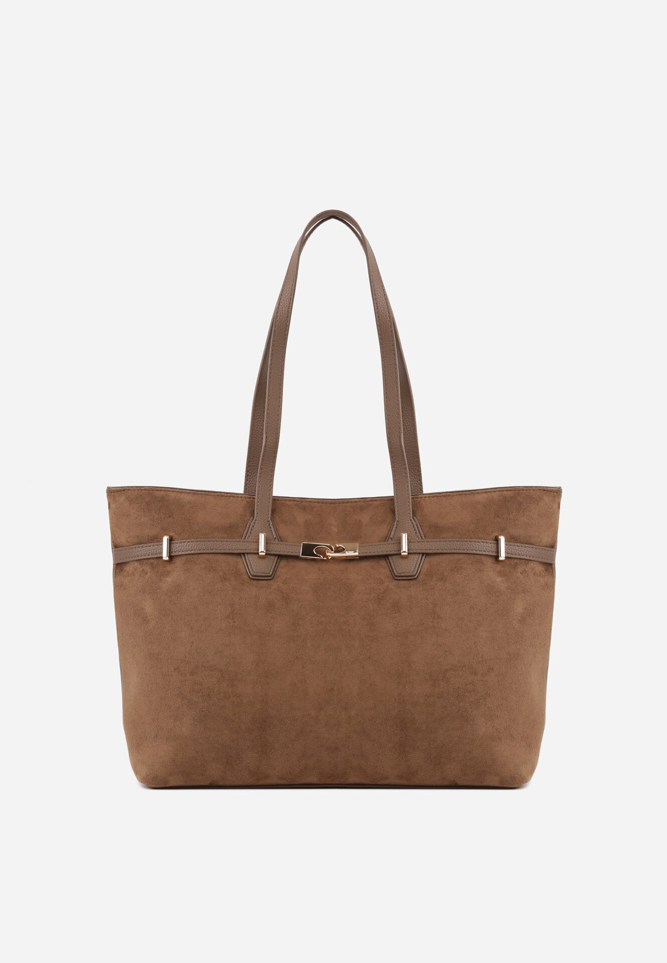 caely Geantă tip Shopper cu dungi decorative Eterno Bej