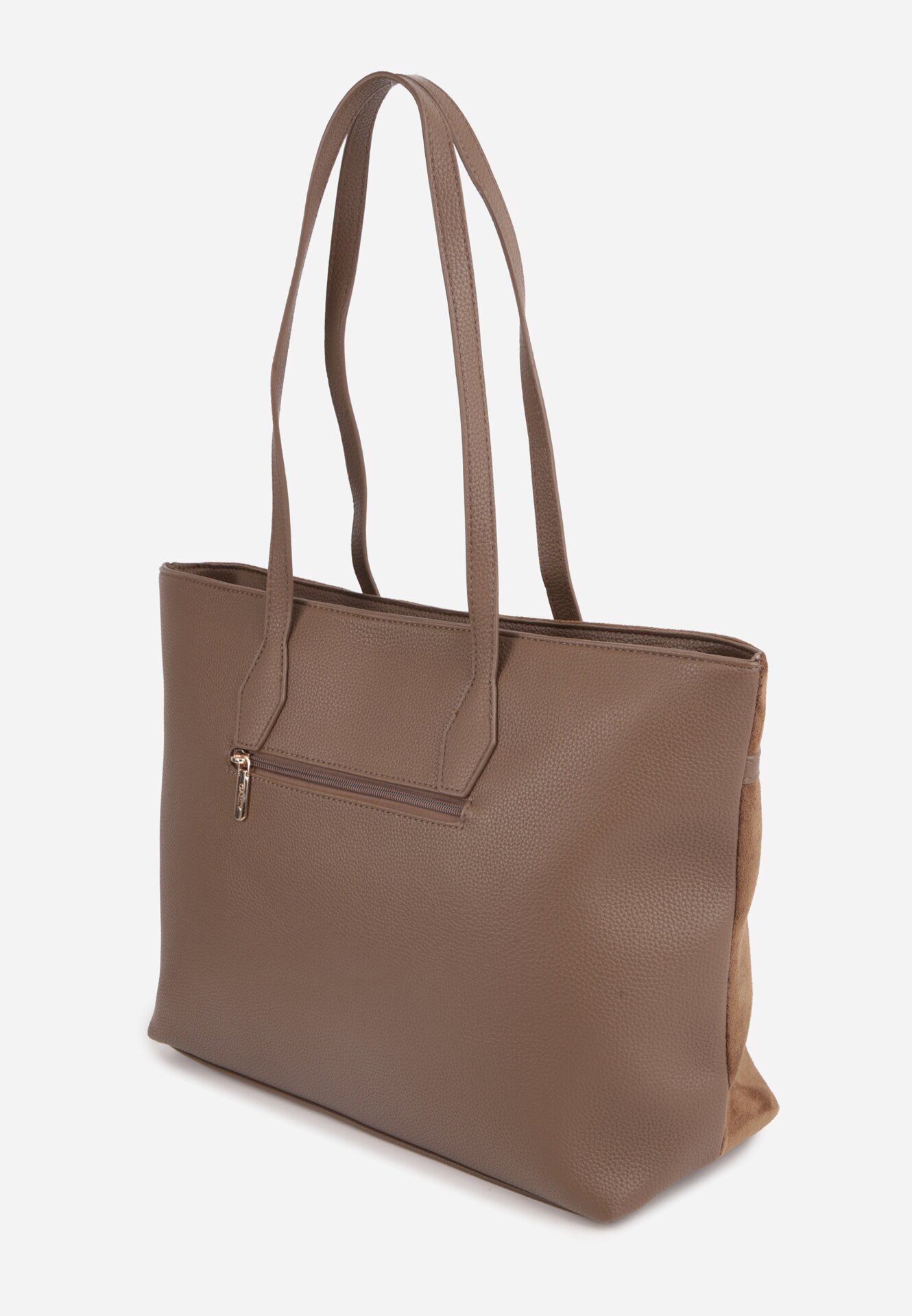 caely Geantă tip Shopper cu dungi decorative Eterno Bej