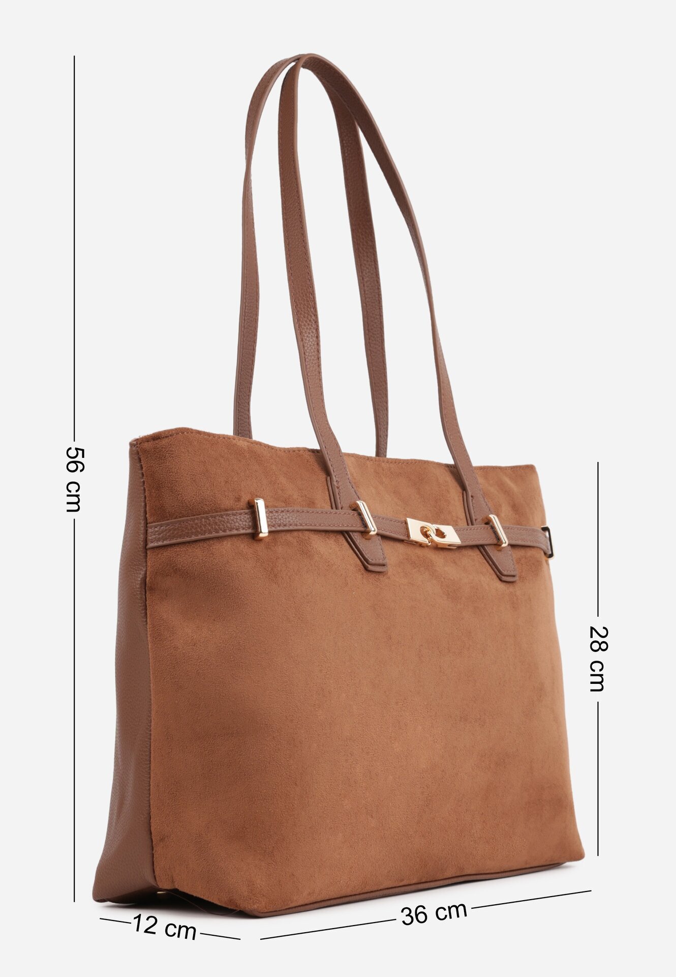 caely Geantă tip Shopper cu dungi decorative Eterno Maro