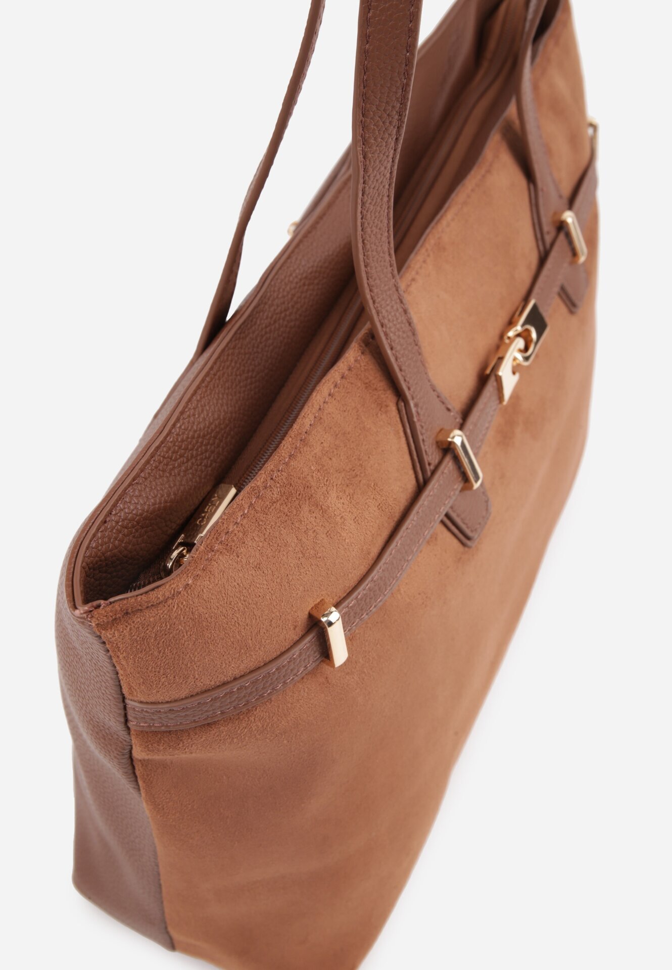 caely Geantă tip Shopper cu dungi decorative Eterno Maro