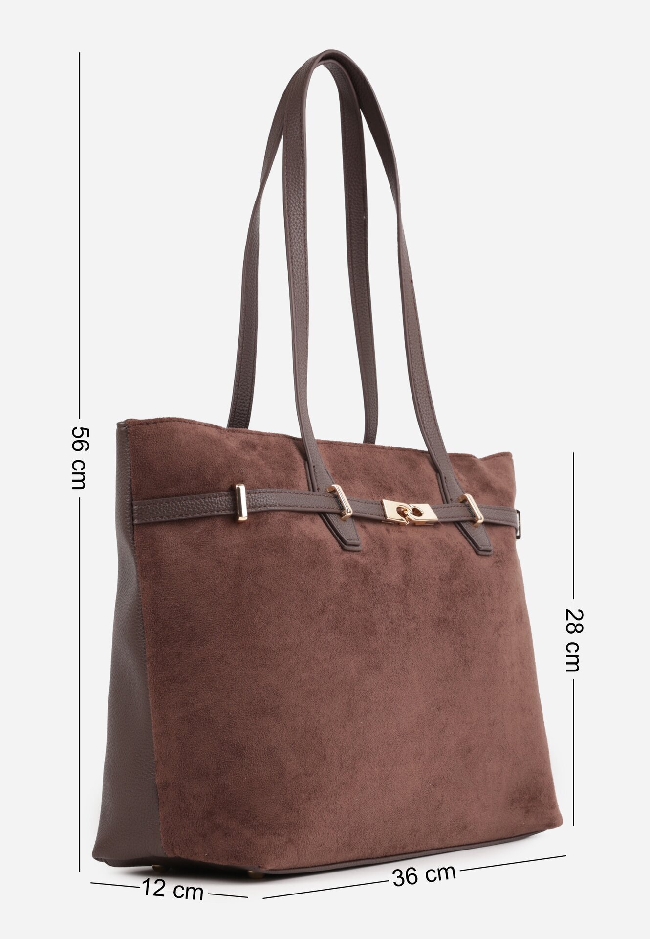 caely Geantă tip Shopper cu dungi decorative Eterno Maro