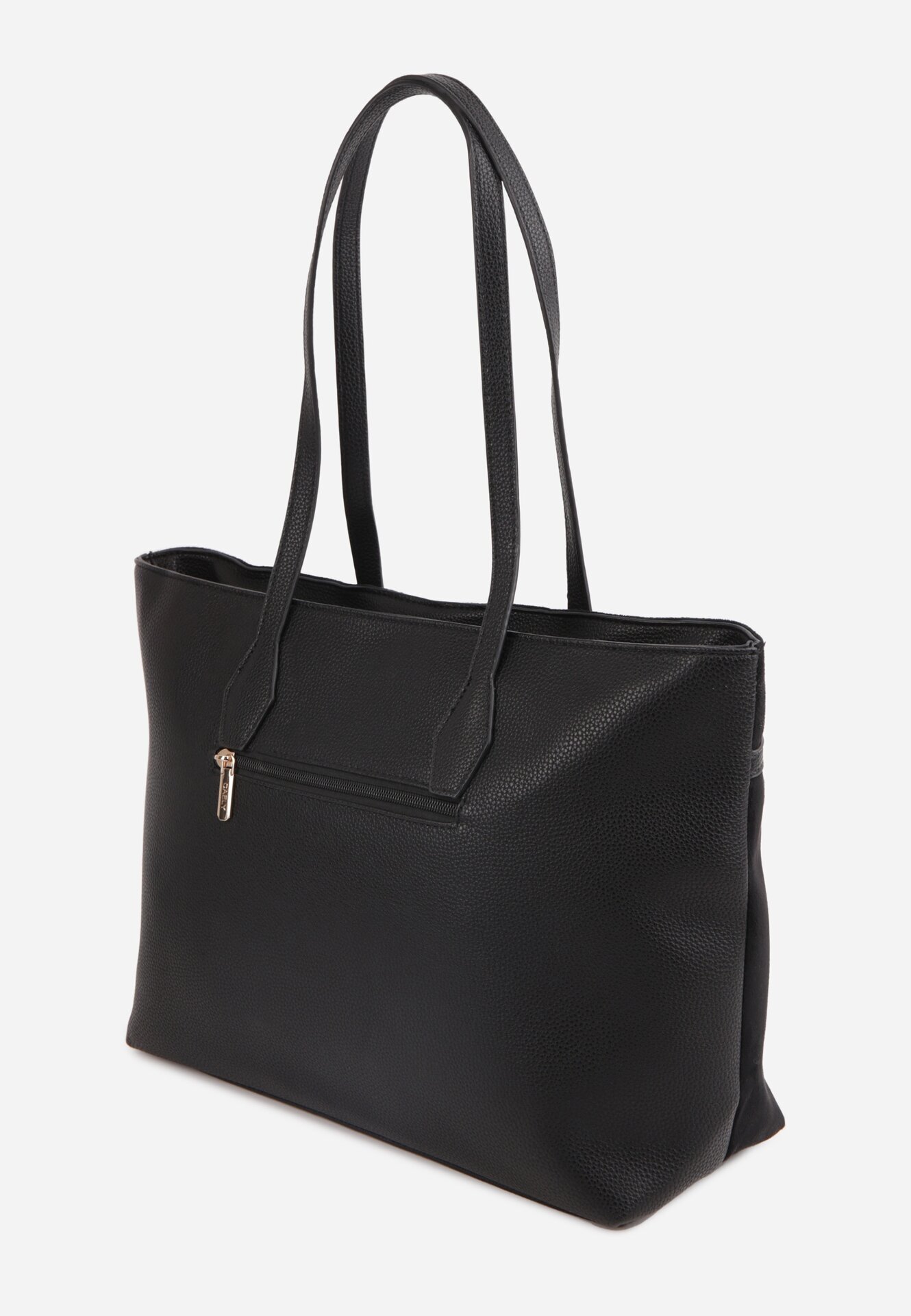 caely Geantă tip Shopper cu dungi decorative Eterno Neagră