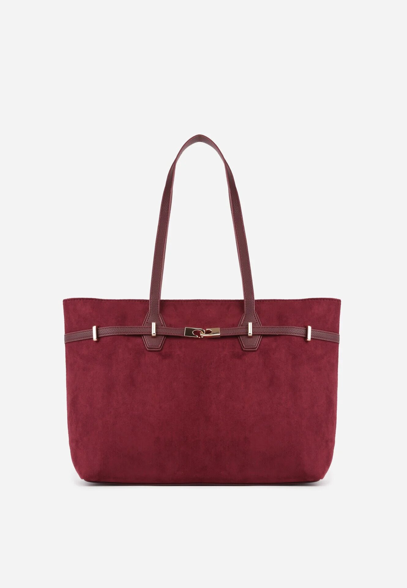 caely Geantă tip Shopper cu dungi decorative Eterno Roșie