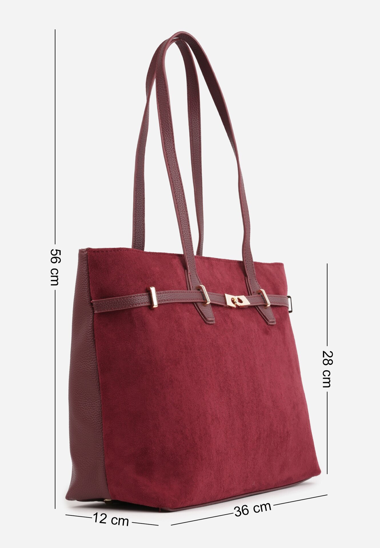 caely Geantă tip Shopper cu dungi decorative Eterno Roșie