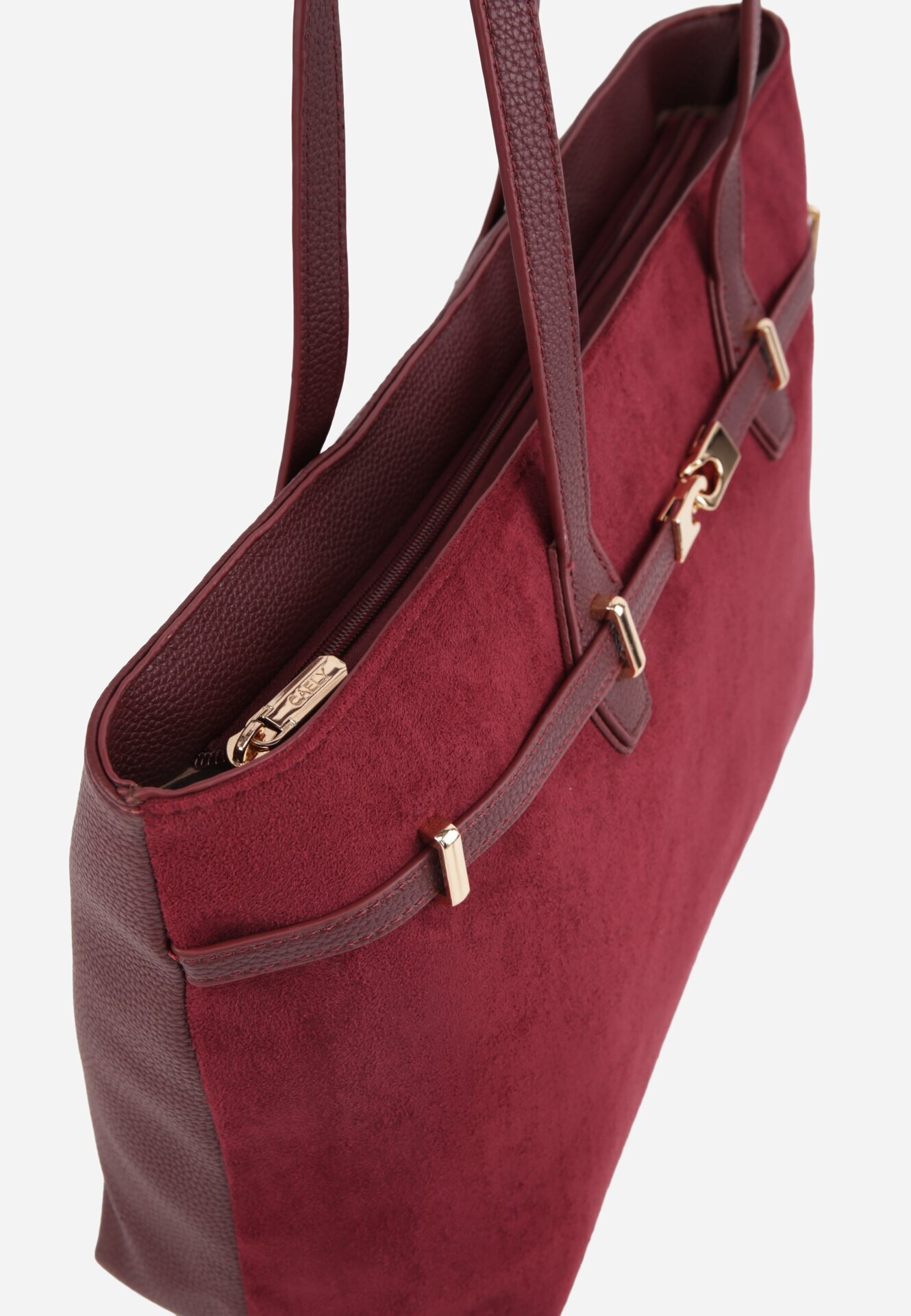 caely Geantă tip Shopper cu dungi decorative Eterno Roșie